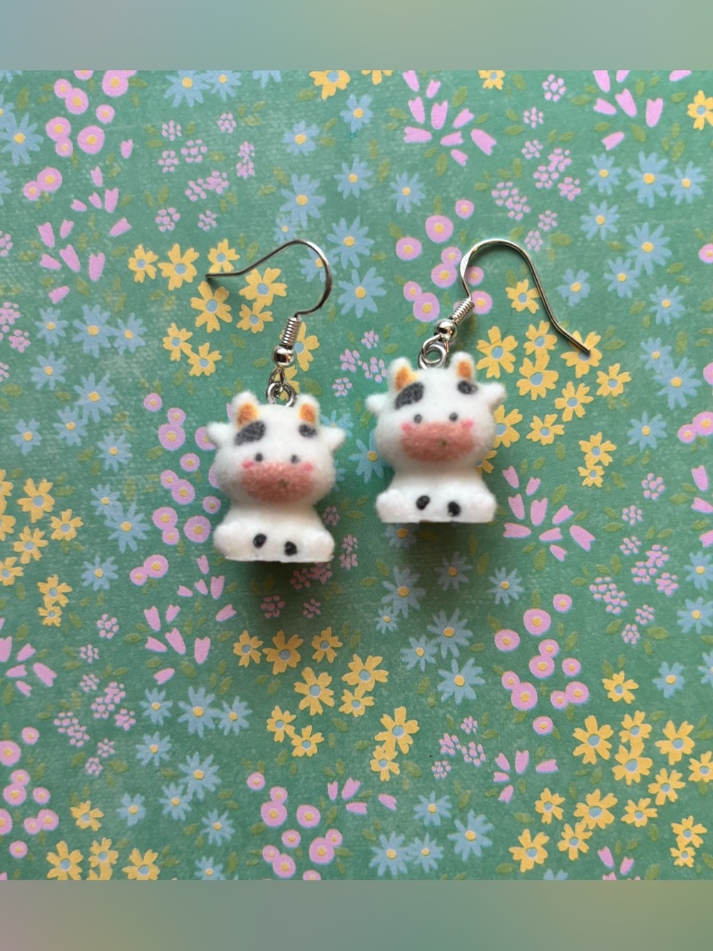 Handmade fuzzy cow earrings 2/$15 <3 mix n match jewelry!